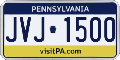 PA license plate JVJ1500