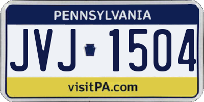 PA license plate JVJ1504