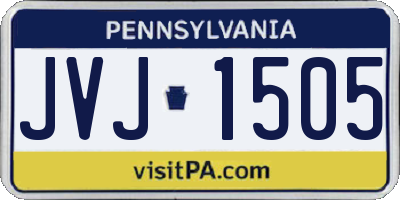 PA license plate JVJ1505