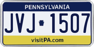 PA license plate JVJ1507