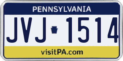 PA license plate JVJ1514