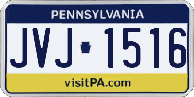 PA license plate JVJ1516