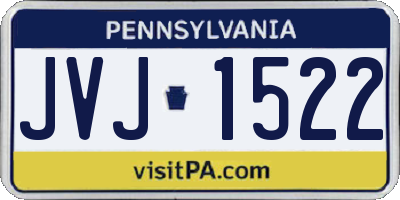PA license plate JVJ1522