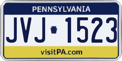 PA license plate JVJ1523