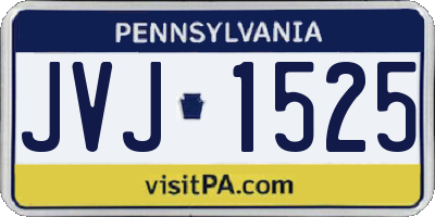 PA license plate JVJ1525