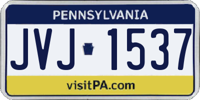 PA license plate JVJ1537
