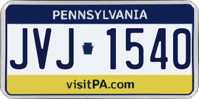 PA license plate JVJ1540