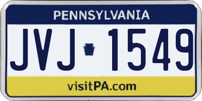 PA license plate JVJ1549