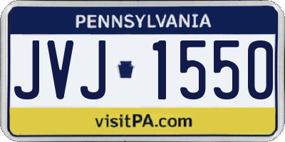 PA license plate JVJ1550