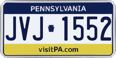 PA license plate JVJ1552