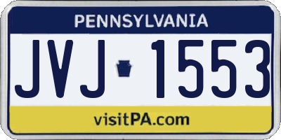 PA license plate JVJ1553