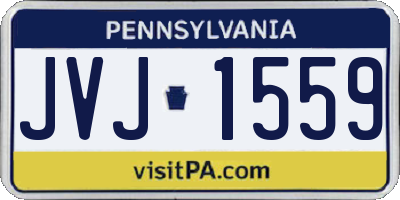 PA license plate JVJ1559