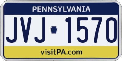 PA license plate JVJ1570