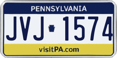 PA license plate JVJ1574