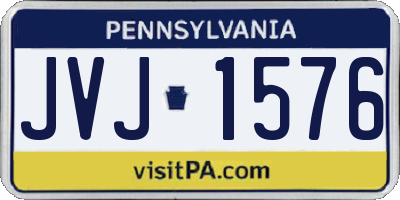 PA license plate JVJ1576