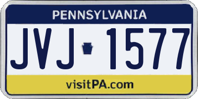 PA license plate JVJ1577
