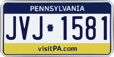 PA license plate JVJ1581