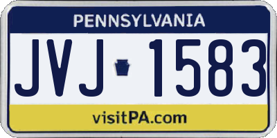 PA license plate JVJ1583