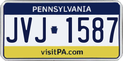 PA license plate JVJ1587
