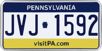 PA license plate JVJ1592