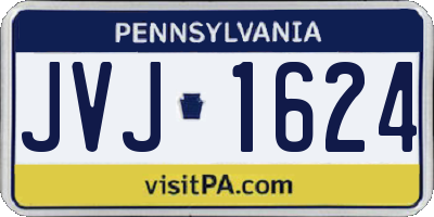 PA license plate JVJ1624