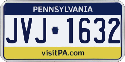 PA license plate JVJ1632