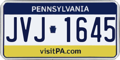 PA license plate JVJ1645