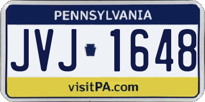 PA license plate JVJ1648