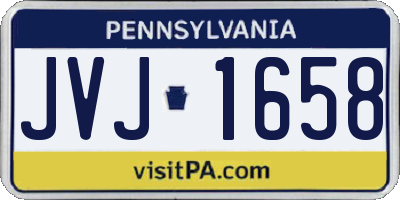 PA license plate JVJ1658