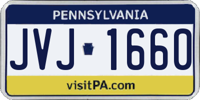 PA license plate JVJ1660