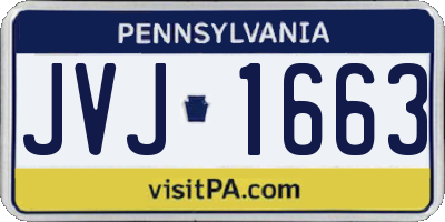 PA license plate JVJ1663