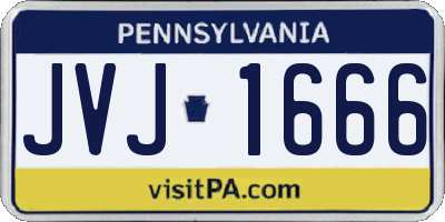 PA license plate JVJ1666