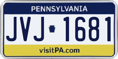 PA license plate JVJ1681