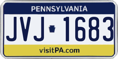PA license plate JVJ1683