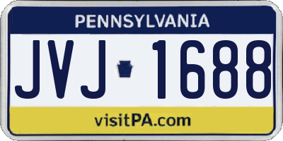 PA license plate JVJ1688