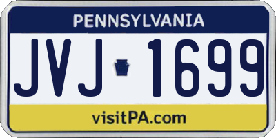 PA license plate JVJ1699