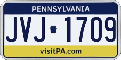 PA license plate JVJ1709