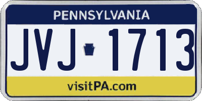PA license plate JVJ1713