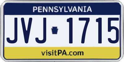 PA license plate JVJ1715