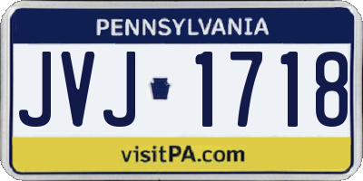 PA license plate JVJ1718