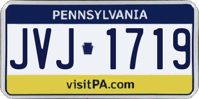 PA license plate JVJ1719
