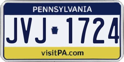 PA license plate JVJ1724