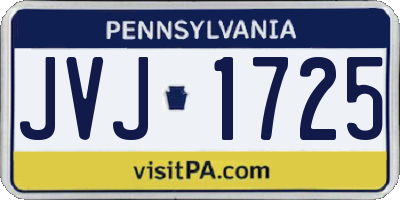 PA license plate JVJ1725