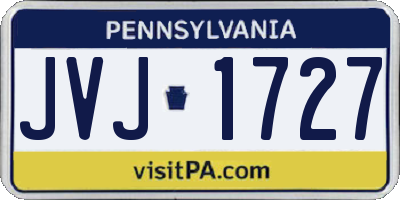 PA license plate JVJ1727