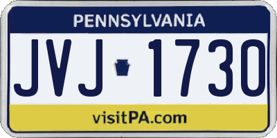 PA license plate JVJ1730