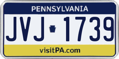 PA license plate JVJ1739