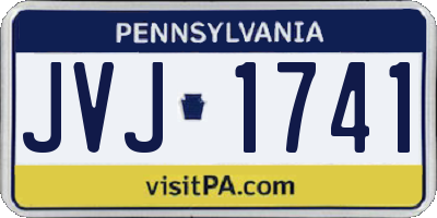 PA license plate JVJ1741
