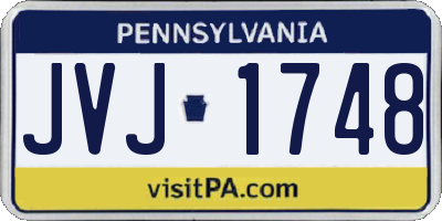 PA license plate JVJ1748