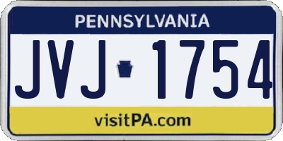 PA license plate JVJ1754