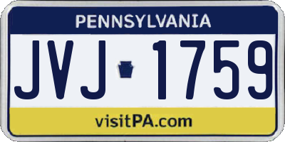 PA license plate JVJ1759
